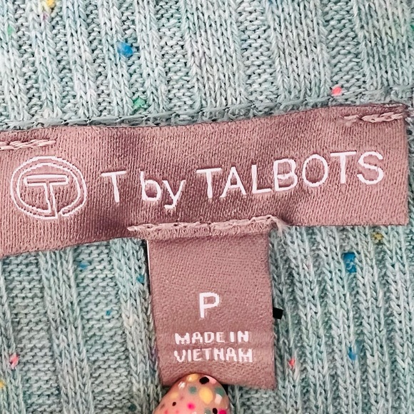 New T by Talbots long sleeve Turquoise turtleneck Snap Shoulder Ribbed top - Picture 9 of 9